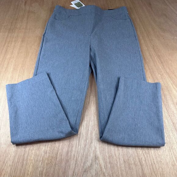 Alfred Dunner Allure Pants Size 8 Gray Slimming Waistband Stretch Ankle - Picture 1 of 7